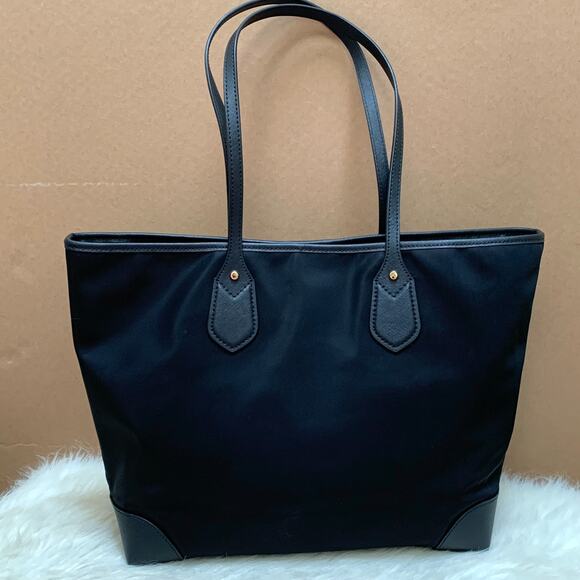 MICHAEL KORS Large Black Gabardine Nylon EVA Shopper Tote Saffiano Leather Trim - Picture 6 of 16